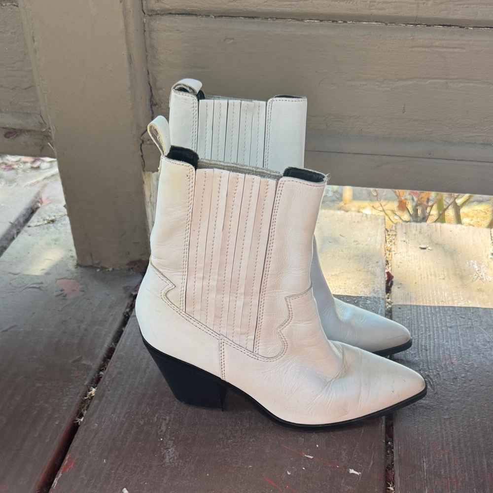Aldo Cream Heeled Boots